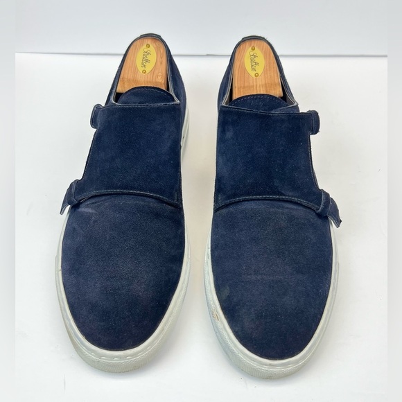 To Boot New York Blue Suede Monk Strap Slip On Low Top Sneakers Men’s Size 10 - Picture 8 of 8